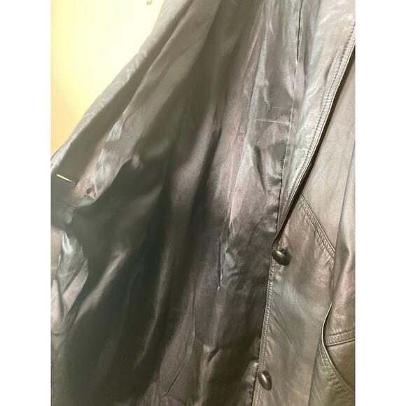 Vintage 80's Real 100%‎ Leather Midi Coal Size M Black - Picture 7 of 10